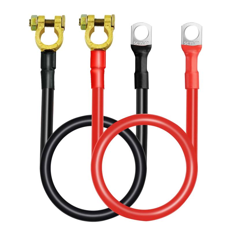 CHENGPI Batterie Wechselrichter Kabel mit Batterieanschlüssen 30cm 25 mm² 3 AWG(max. 125 A) 12V-24V,Batteriekabel mit Batterieklemmen Steckern für Auto,LKW,Motorrad,Solar,Marine von CHENGPI