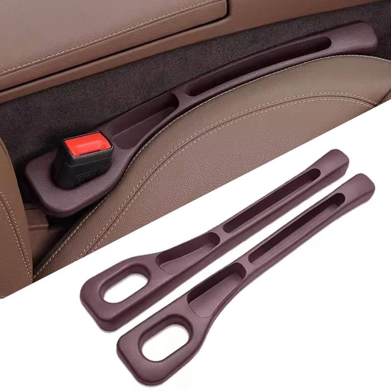 2 Stück Vehicle-Mounted Gap Leak-Proof Filling Strip, Autositz-Spaltfüller, Autositz-Lückenfüller Organizer, Sitzseite Auslaufsicherer Streifen, Multifunktionaler Sitzlückenfüller für Auto (Braun) von CHENRI