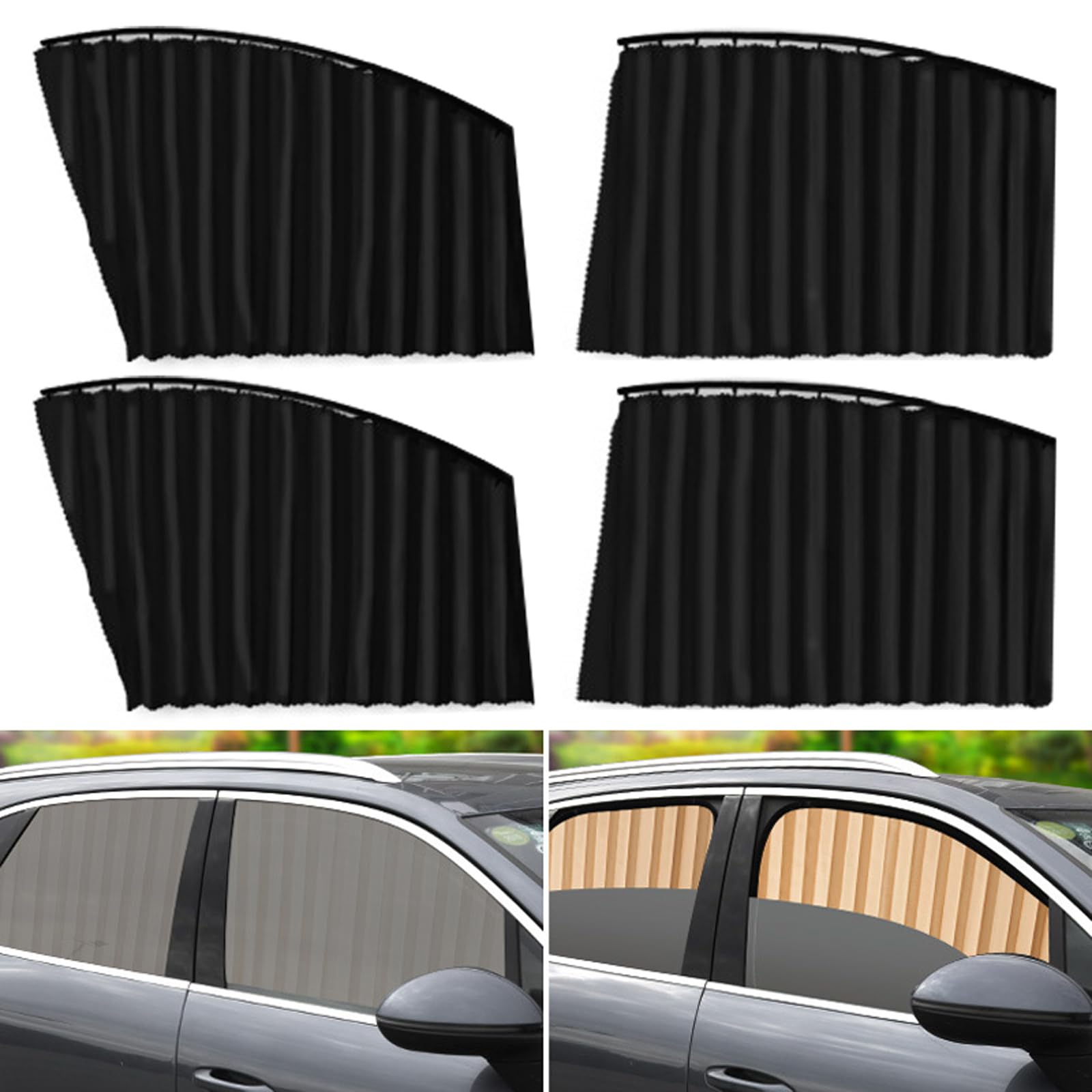 Byshade Universal Magnetic Car Window Shades, Magnetische Auto Seitenfenster Sichtschutz Sonnenblende, Sonnenschutz Auto, Einziehbare Sonnenschutz für Personenkraftwagen von CHENRI