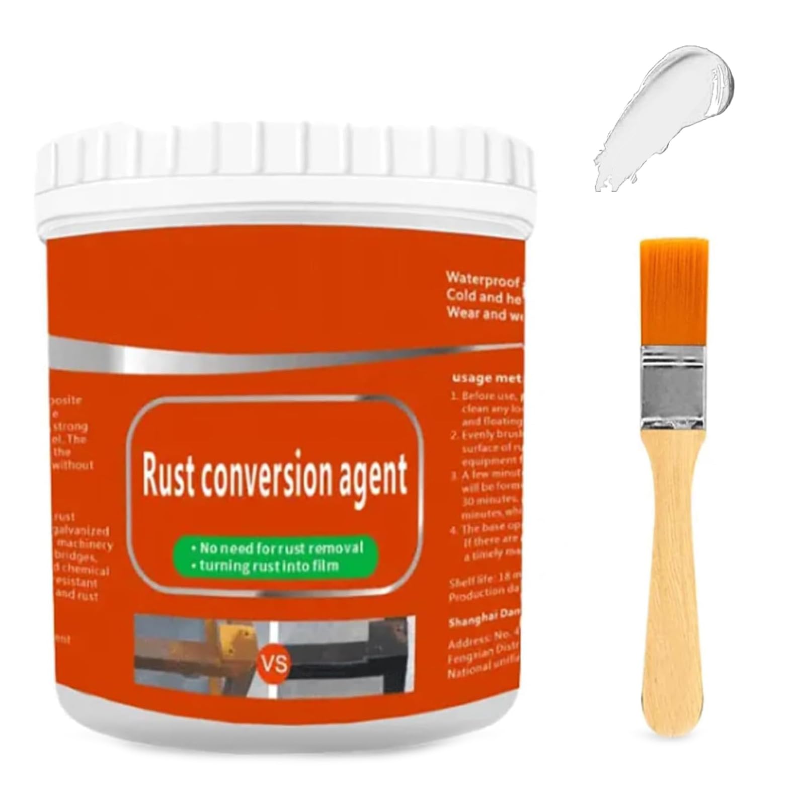 CHENRI Rust Conversion Agent, 300g Rostentferner für Metall, Metallschutzlack Anti-Rost-Grundierung, Auto Rostumwandler mit Grundierung, Metallfarbe Grundierung Rostschutzfarbe für Metall (Weiß) von CHENRI