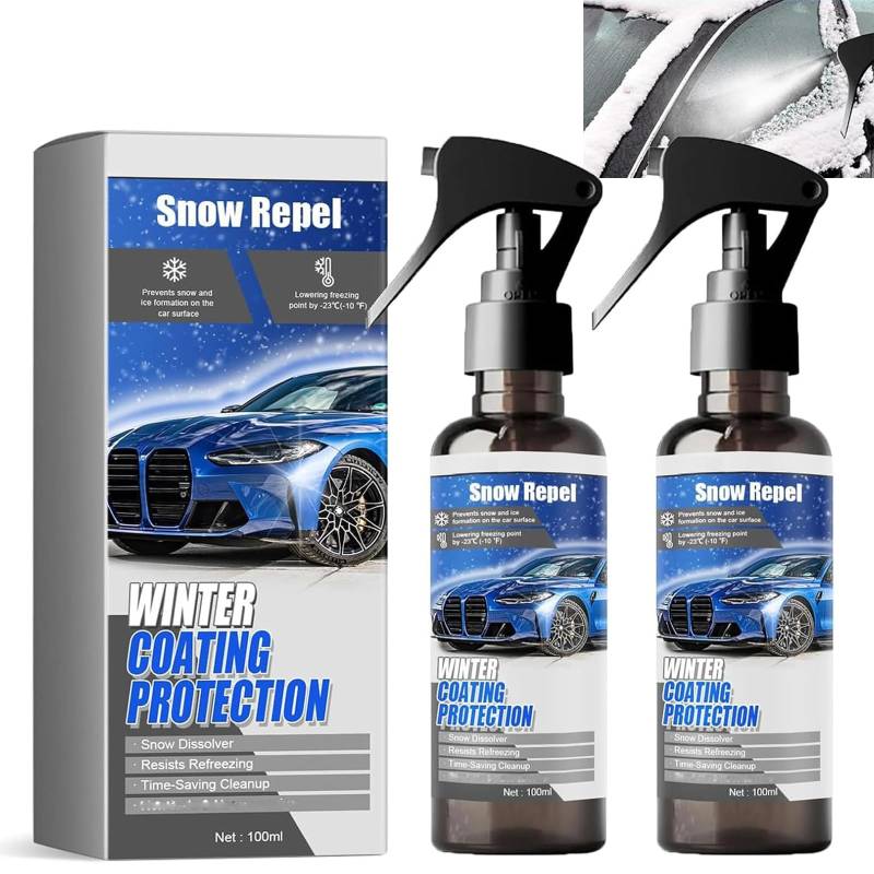 Car Windshield Snow Melting Coating Spray, Autoscheiben-Schnee-Schmelz-Beschichtungsspray, Scheiben-Entfroster, Scheiben-Enteiser-Spray, Schnelles enteisen von Scheiben, Scheibenenteiser für Autos (2) von CHENRI