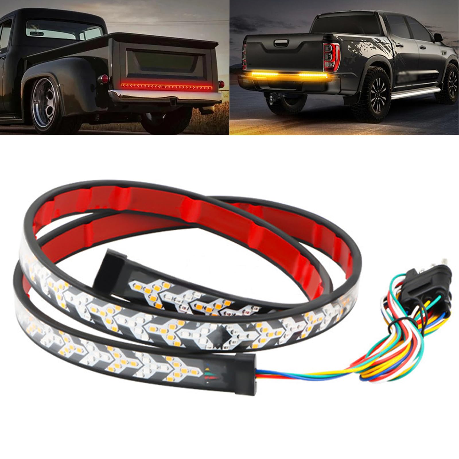 Fall Warning Signal Driving Light Strip, Fallwarnsignal Fahren Lichtstreifen, LED-Heckklappen-Lichtleiste, Flexible LKW Trittbrett Lichter, wasserdichte LED Streifen Lichter Bar für LKW (1.5M) von CHENRI