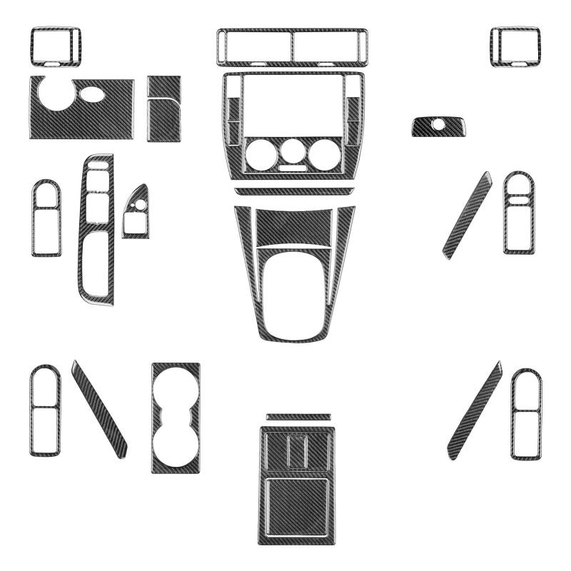 echter Kohlenstoff Aufkleber Für Die Zentrale Autosteuerung, Kompletter Satz Schwarzer Innenraumaufkleber Aus Kohlefaser, Passend Für VW Passat B5 2001–2005 Autoinnenraum(LHD) von CHENXILONG