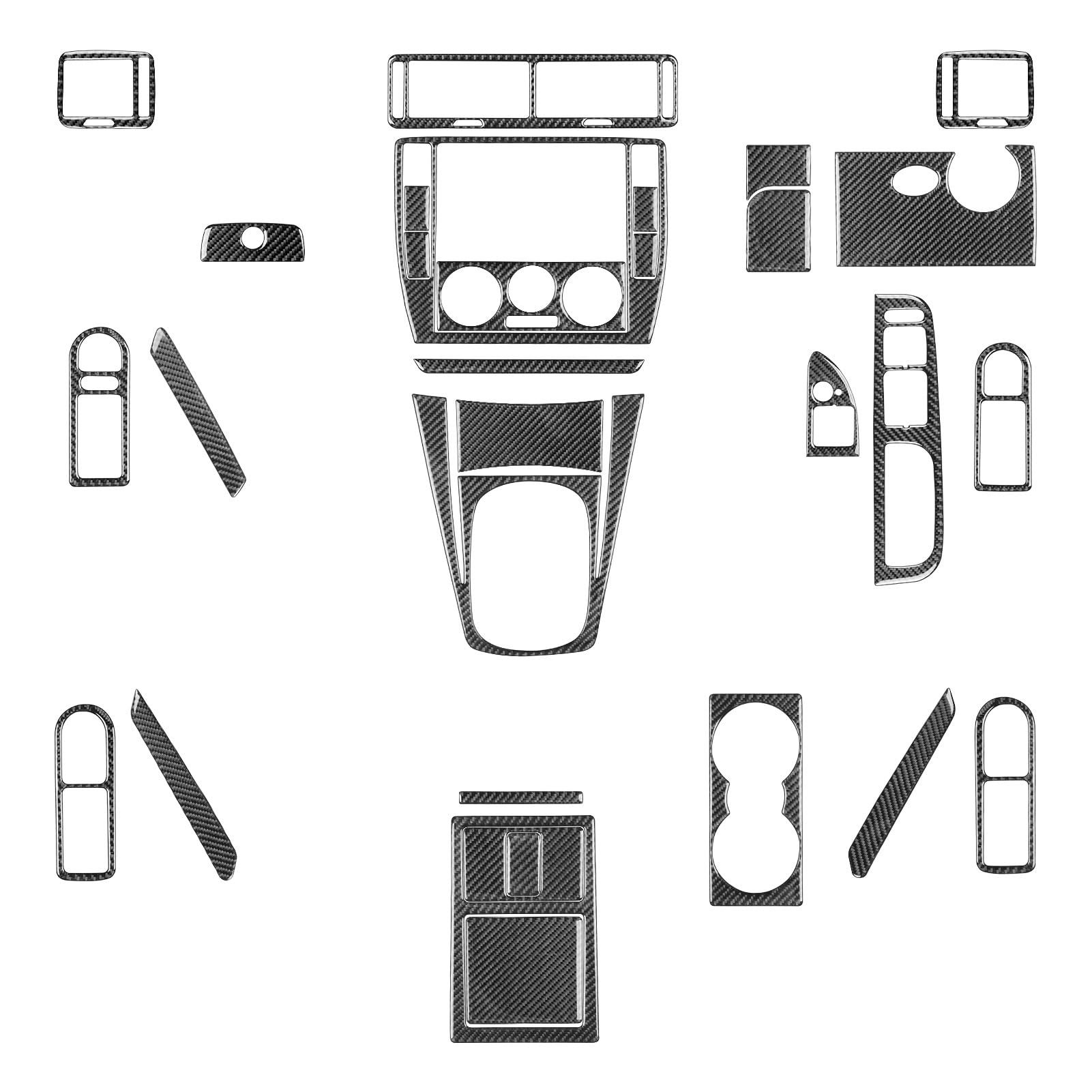 echter Kohlenstoff Aufkleber Für Die Zentrale Autosteuerung, Kompletter Satz Schwarzer Innenraumaufkleber Aus Kohlefaser, Passend Für VW Passat B5 2001–2005 Autoinnenraum(RHD) von CHENXILONG