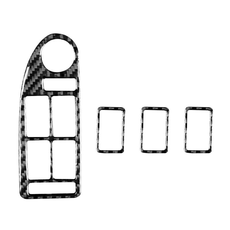 echter Kohlenstoff Schwarzer Carbonfaser-Autoinnenaufkleber, Aufklebersatz Für Fensterheberschalter, Passend Für BMW 5er M5 E39 1998-2003 Autoinnenraum(LHD) von CHENXILONG