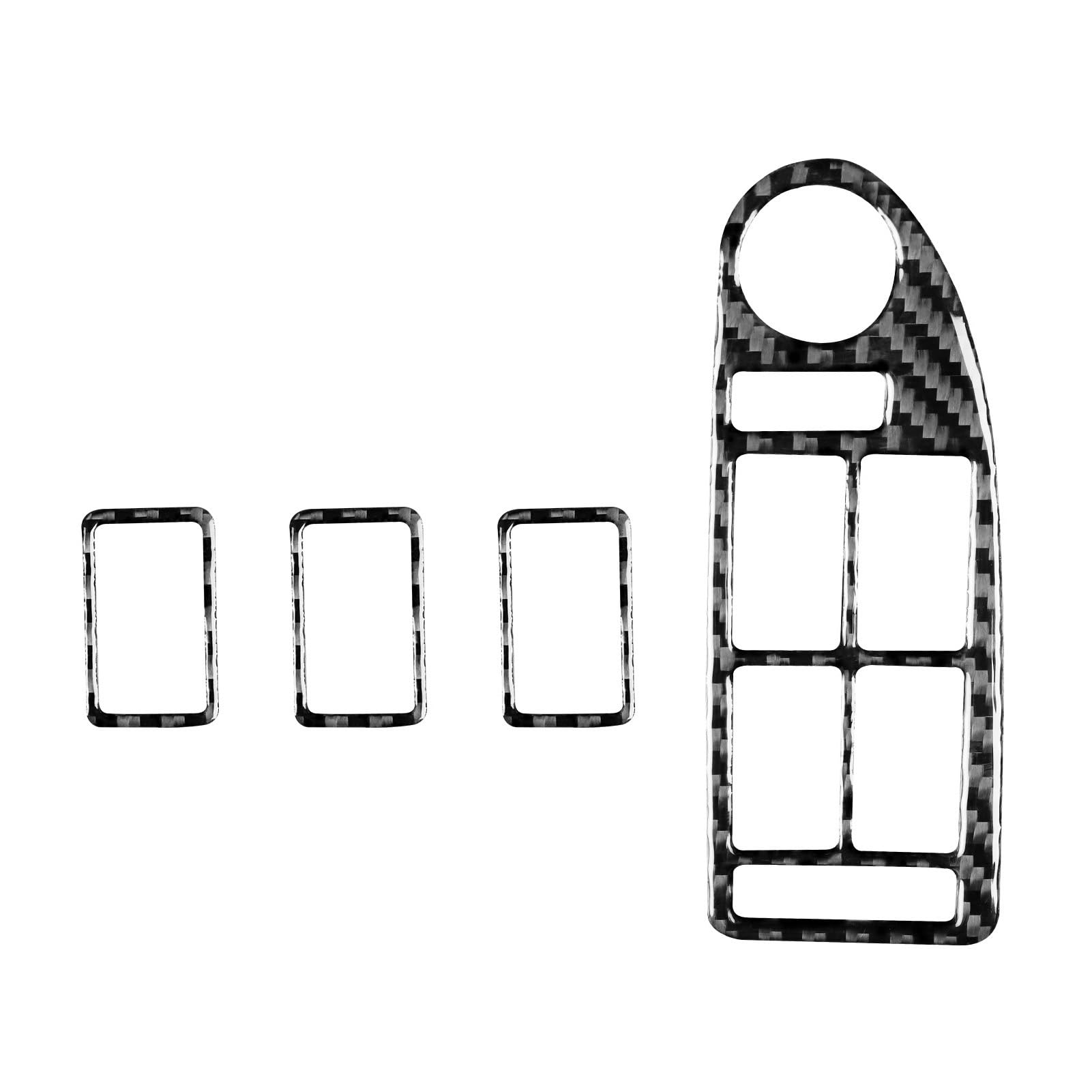 echter Kohlenstoff Schwarzer Carbonfaser-Autoinnenaufkleber, Aufklebersatz Für Fensterheberschalter, Passend Für BMW 5er M5 E39 1998-2003 Autoinnenraum(RHD) von CHENXILONG
