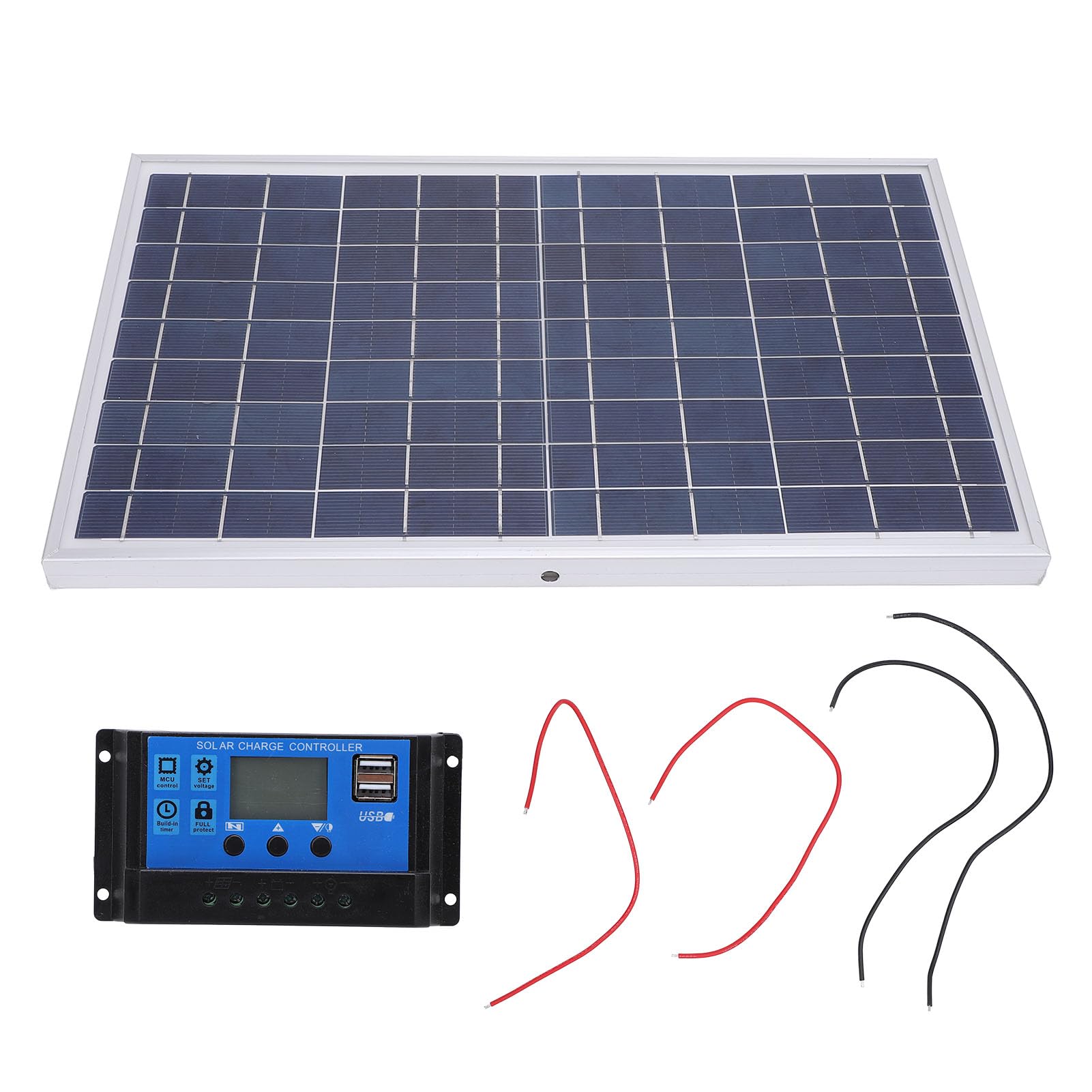 CHEOTIME 10 W 18 V polykristallines Silizium-Solarpanel IP65 wasserbeständiges Solarladepanel mit 12 V 24 V Controller für Wohnmobil-Boote von CHEOTIME