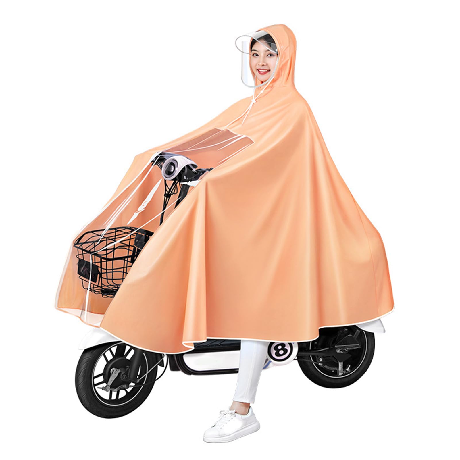 CHEOTIME Mobilitätsroller-Regenschutz Zum Reiten, Elektroroller-Regenponcho, Wasserdichter, Wiederverwendbarer Unisex-Fahrrad-Ganzkörper-Langer Regenmantel Für Erwachsene von CHEOTIME