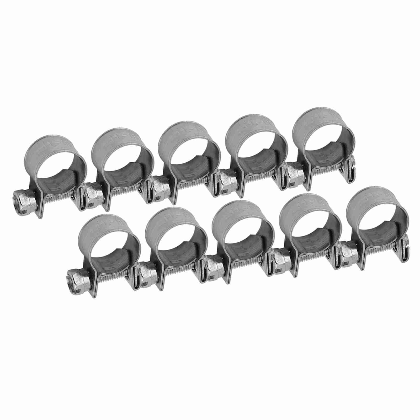 Cheotime 10pcs Edelstahl Mini -Kraftstoffleitungsrohrschlauchklemme Clip, Kraftstoffleitungsklemme Kraftstoffeinspritzlinie -Schlauchklemme 6mm bis 20 mm optionale Größe (11-13Mm) von CHEOTIME