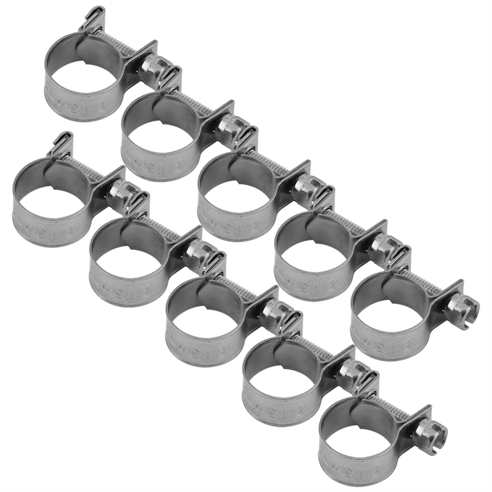 Cheotime 10pcs Edelstahl Mini -Kraftstoffleitungsrohrschlauchklemme Clip, Kraftstoffleitungsklemme Kraftstoffeinspritzlinie -Schlauchklemme 6mm bis 20 mm optionale Größe (13-15Mm) von CHEOTIME