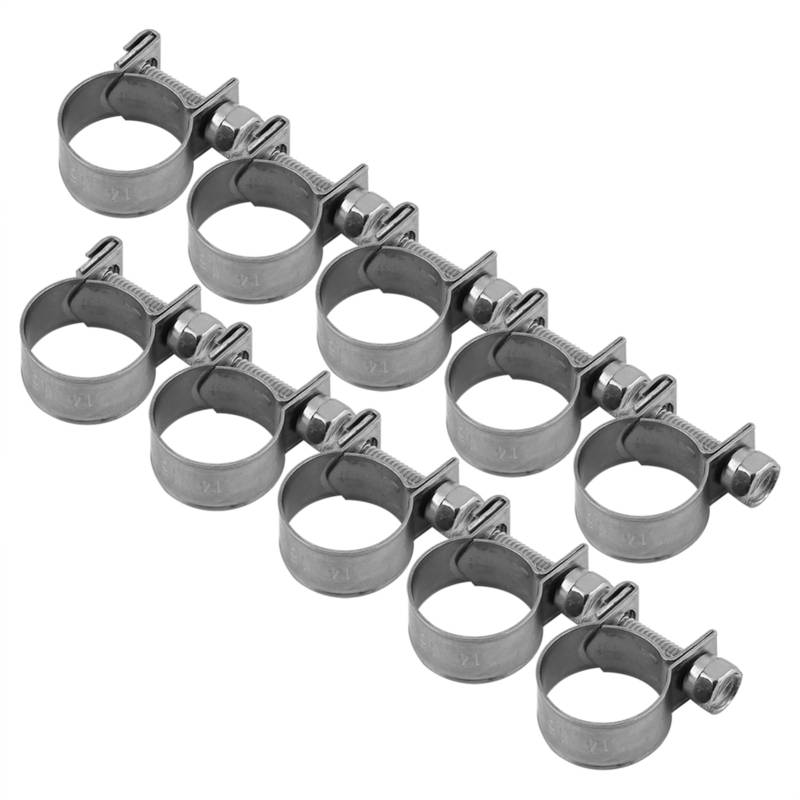 Cheotime 10pcs Edelstahl Mini -Kraftstoffleitungsrohrschlauchklemme Clip, Kraftstoffleitungsklemme Kraftstoffeinspritzlinie -Schlauchklemme 6mm bis 20 mm optionale Größe (14-16Mm) von CHEOTIME