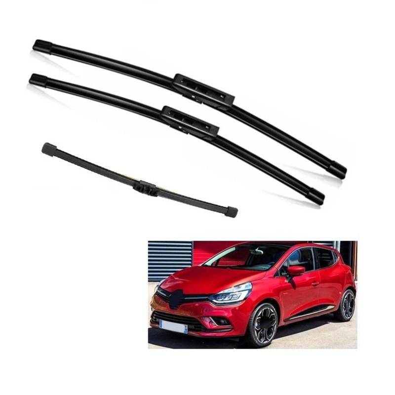 Scheibenwischer Für Renault Clio 4 2012-2019 Wischer Vorne Hinten Wischer Klingen Windschutzscheibe Windschutz Front Fenster 26 "+ 14" + 10" (Farbe : Front 2pcs) von CHEWYZ