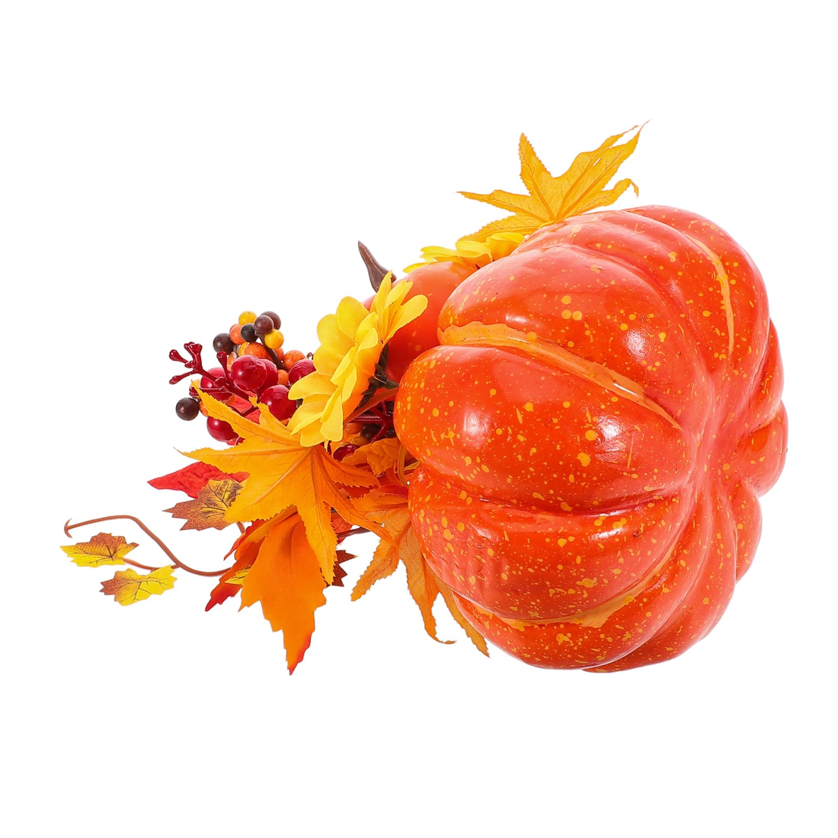 CHICAMPERA Große Kürbis-Herbst-tischdekoration, Künstlicher Kürbis Mit Ahornblatt-Sonnenblume Und Beeren Für Herbstliche Tischdekoration, Thanksgiving-Dekoration von CHICAMPERA