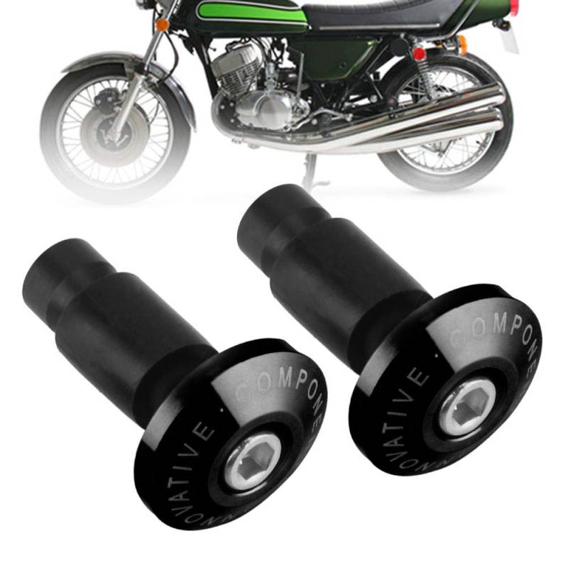 22 Mm 7/8 Zoll Motorrad-Lenker-Endkappen, Hochfeste Motorrad-Lenker-Endschieber-Steckerkappen für Racing ATV Offroad (Schwarz) von CHICIRIS