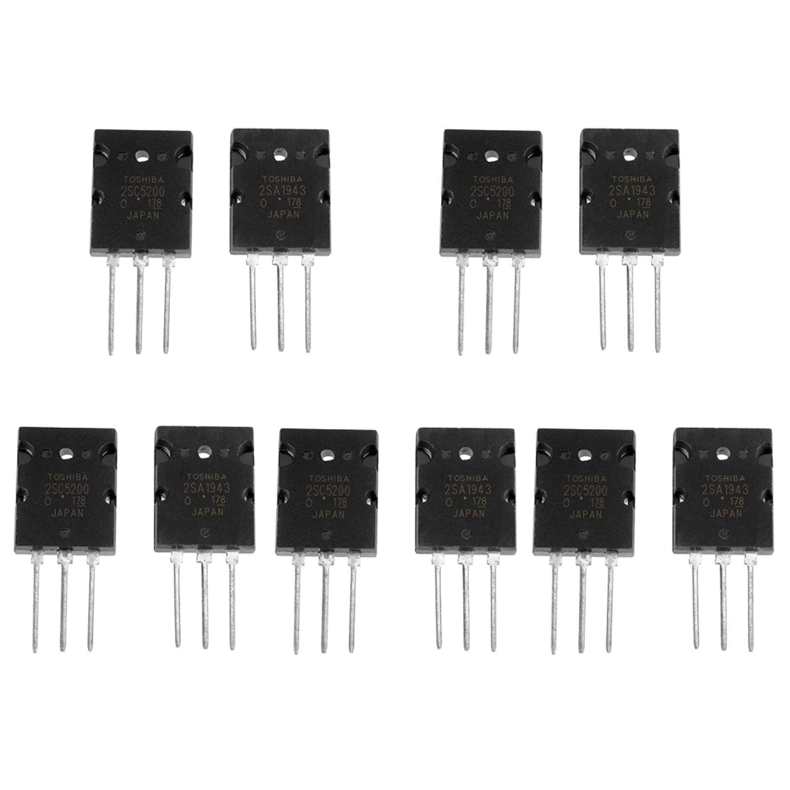 5 Paar Verstärkertransistor, Audiotransistor, 2SA1943 2SC5200 A1943 C5200 Hochleistungs-Audiofieberverstärkerpaar Röhre von CHICIRIS