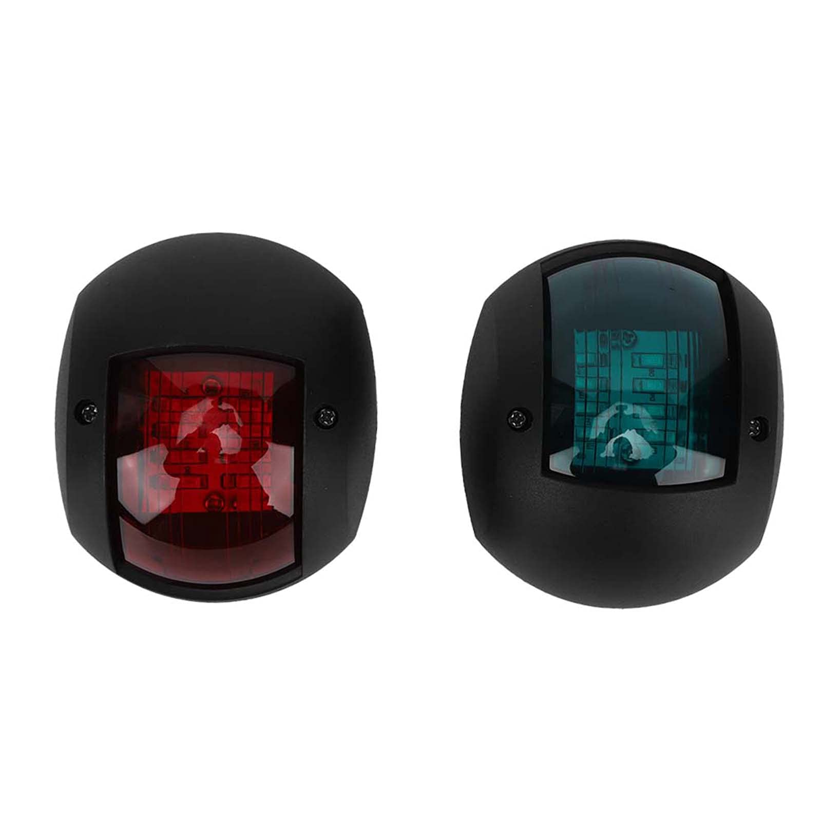 CHICIRIS Paar Wasserdichte LED-Navigationslichter für Boote, Rot-grüne Signallampe, 3 W, für die Meisten Pontons, Yachten und Schnellboote (BLACK) von CHICIRIS