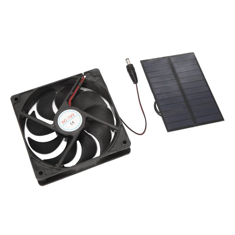 Solarmodul-Lüfter-Kit für den Außenbereich, Monokristallines Silizium, für Wohnwagen, Wohnmobile, Toiletten, Haustierhäuser, 12 V, 3 W von CHICIRIS