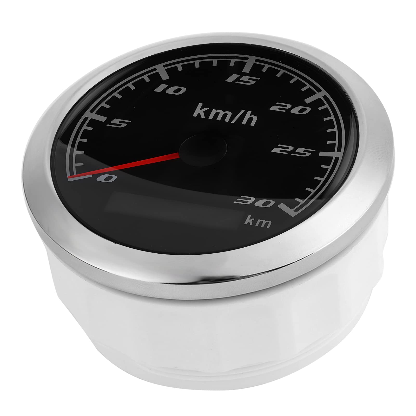 GPS-Tachometer, 30 Km/h Kilometerzähler 85 Mm IP67 Wasserdicht für Boot, Auto, Yacht, Motorrad (Schwarzes Zifferblatt) von CHICIRIS