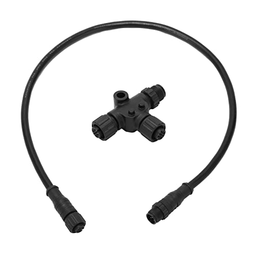 Kabel für NMEA 2000, ABS-T-Stücke Terminator-Marinenetzwerkkabel für NMEA 2000 Drop-Backbone-Kabel mit T‑Steckverbinder 5-polig, Wasserdicht, M12, 0,5 M für Garmin-Netzwerke von Keenso