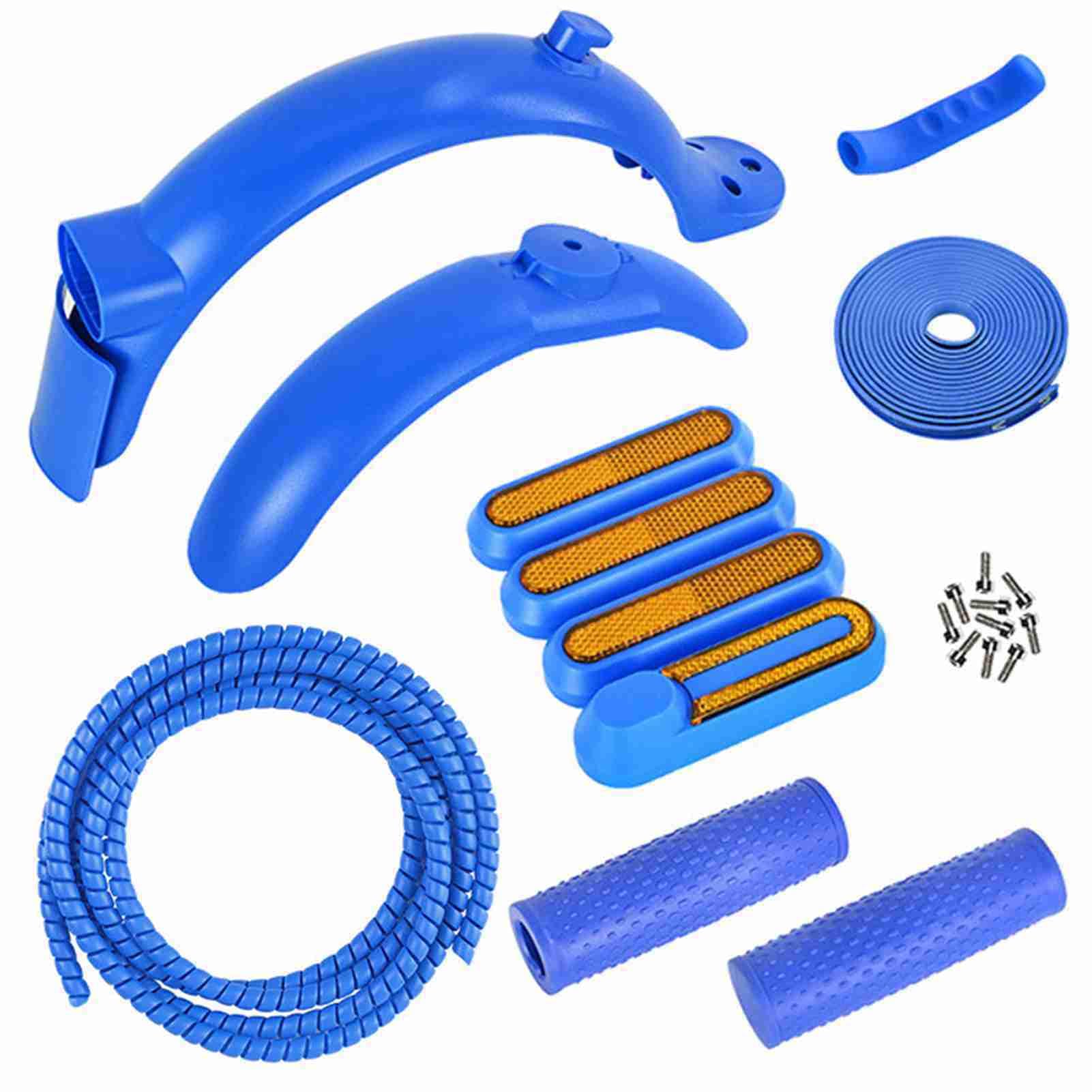 Scooter -Müllkugel -Kit, Scooter Fenders -Klammer mit Seitenabdeckungen Handbremsabdeckung Anti -Kollisions -Strip für M365 Pro Electric Scooter (Blue) von CHICIRIS