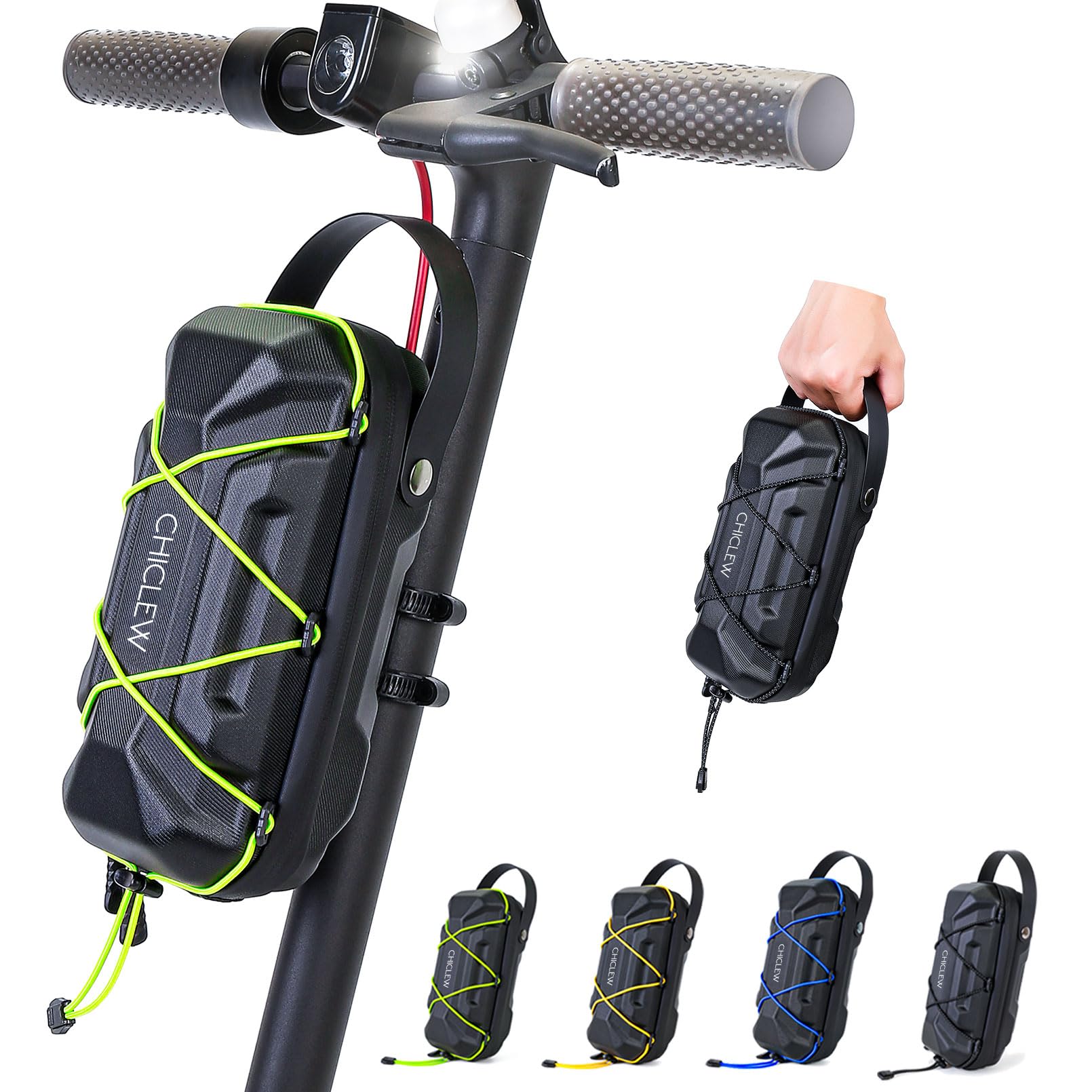 CHICLEW E Scooter Tasche für Elektroroller, Brandneue wasserdichte Roller Tasche Front Tube Bag mit Multicolor Drawstrings, Große Lenkertasche Roller für Xiaomi Mijia Sedway Ninebot von CHICLEW