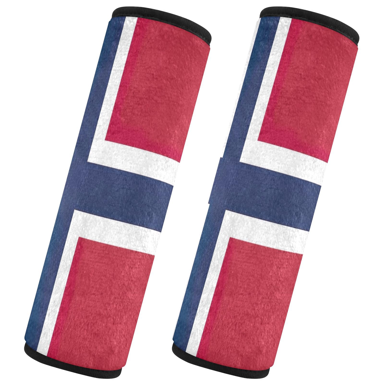 CHIFIGNO 2 Stück Sicherheitsgurtbezug Norwegen Flagge Auto Sicherheitsgurt Kissen Mode Autositz Schulterschutz für Autotasche von CHIFIGNO