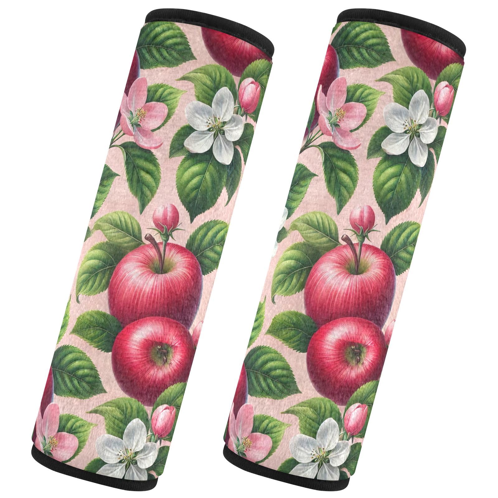 CHIFIGNO Blossoming Apples Schöne Blumen Sicherheitsgurtbezüge 2 Stück Universal Sicherheitsgurtpolster Auto Sicherheitsgurte Schulterpolster für Erwachsene Kinder von CHIFIGNO