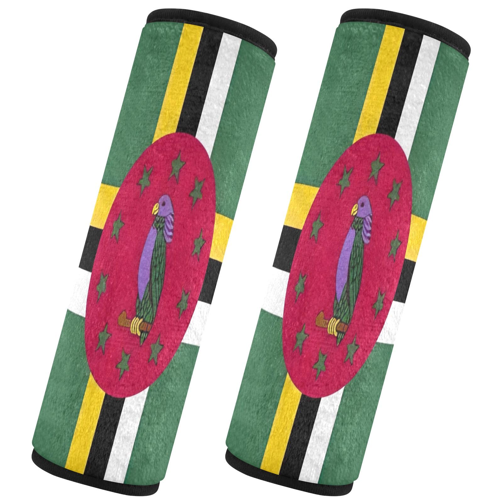 CHIFIGNO Offizielle Sicherheitsgurtbezüge mit Dominica-Flagge, 2 Stück, bequeme Schulterpolster für Autositz, Schulterpolster für Erwachsene und Kinder von CHIFIGNO