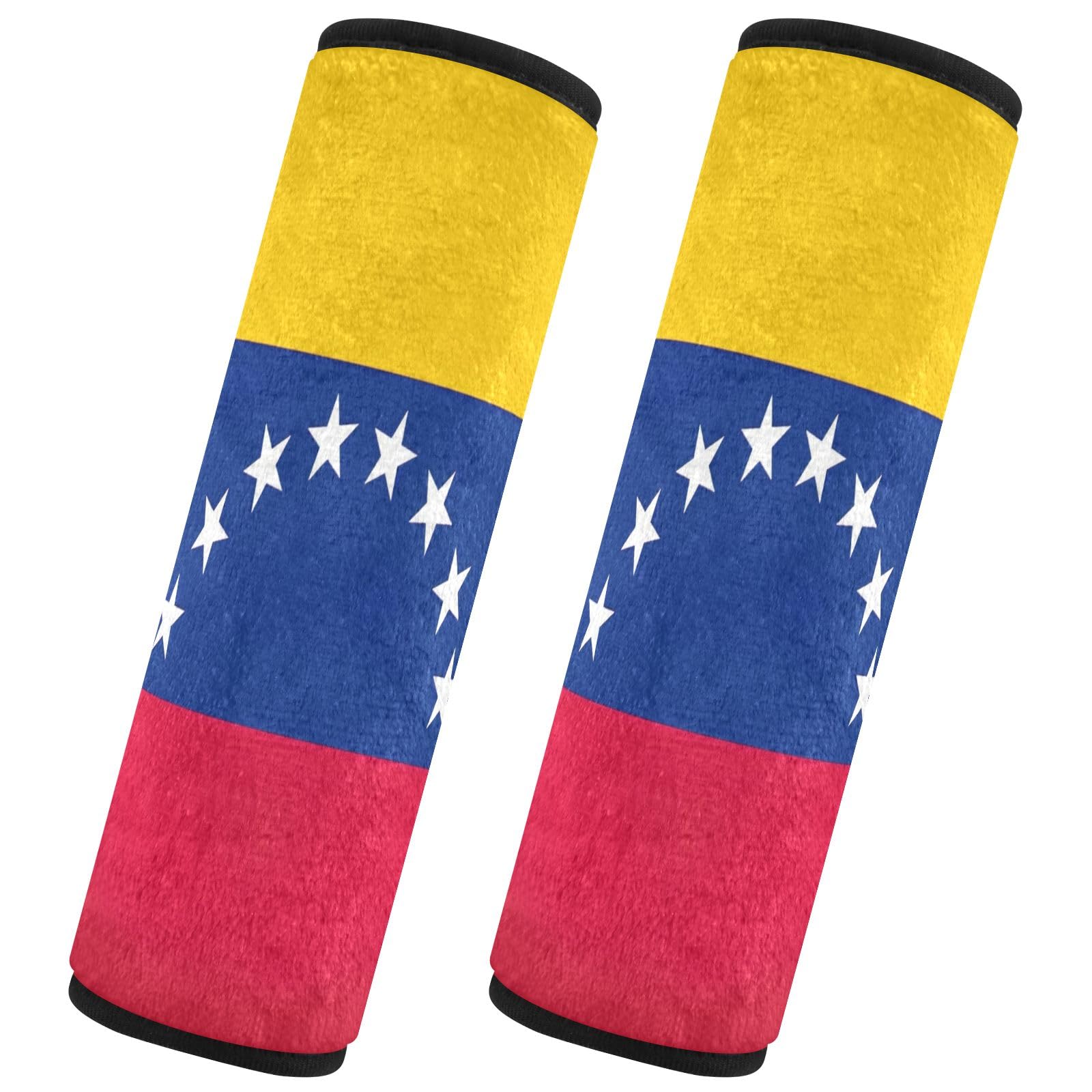 CHIFIGNO Sicherheitsgurtbezüge mit Venezuela-Flagge, 2 Stück, weiche Schulterpolster für Erwachsene und Kinder von CHIFIGNO