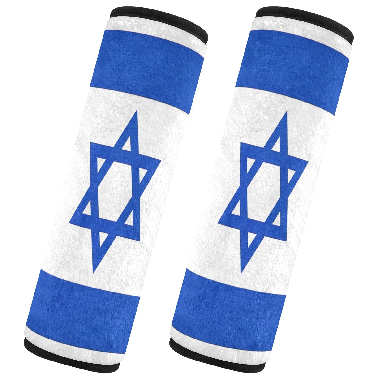 CHIFIGNO Sicherheitsgurtbezug mit Israel-Nationalflagge, niedlicher Sicherheitsgurt-Bezug, 2 Stück, Autositz-Schultergurt-Pads für Erwachsene und Kinder von CHIFIGNO