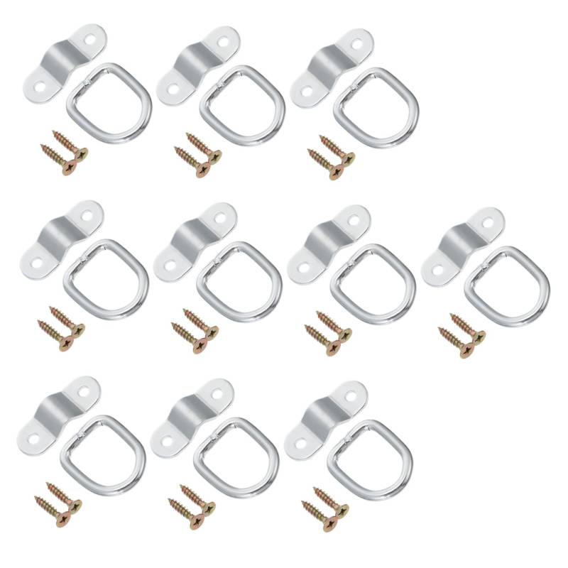 CHILDWEET 10St Schnallenhaken mehrzweckhaken Trailer Hook Schlüsselringe d-Ring-Schäkel Rad Schlüsselbund D-Ring- festen Zugring D-förmiger Ring LKW-Ring Galvanisiertes Eisen Silver von CHILDWEET