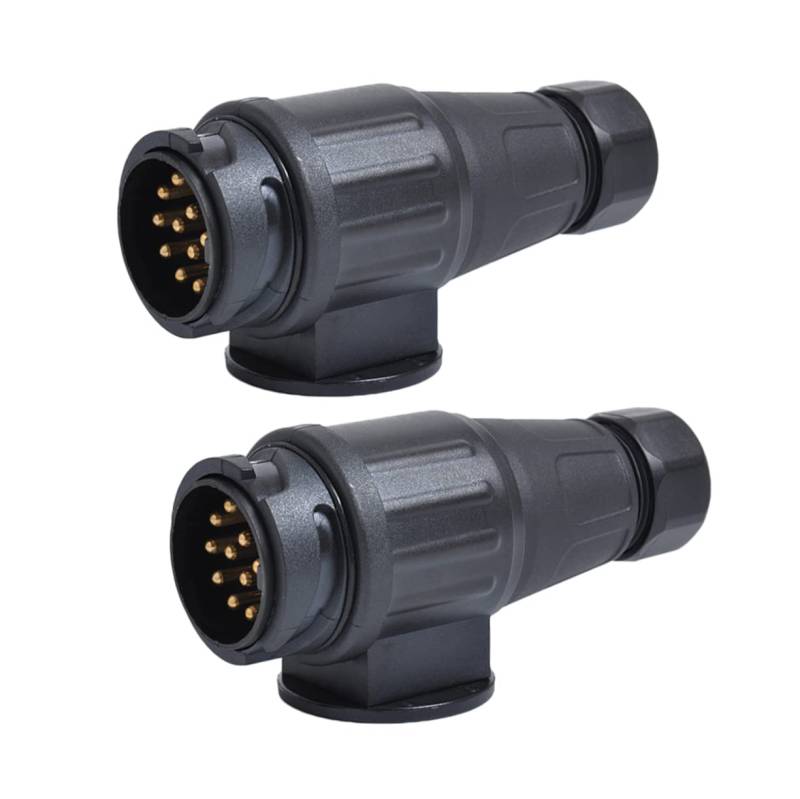 CHILDWEET 2 Stück 13 Anhängerstecker verbinder Connector anschlussleitung roststop anschlusskabel 13-poliger Steckeradapter Stecker für Anhängerkupplung Stecker für Autoanhänger Black von CHILDWEET