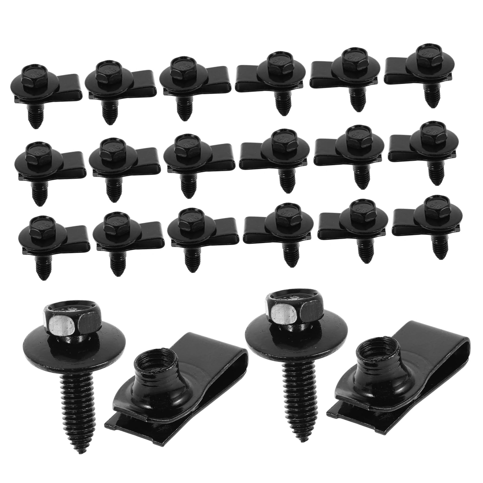 CHILDWEET 20 Sets Autoclip Stoßfänger Schutzschrauben Autos Bolzen Automobilkörperplatten Clips U Clips Nussclip Befestigungszubehör Für Fahrzeuge U Nuss Klemme Autoclips Und von CHILDWEET