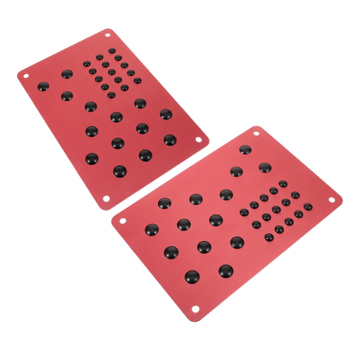 CHILDWEET 2Pcs Aluminiumlegierung Pedal Teppich Auto Fußpolster Auto Pedale Seitenstufen Bremspedalabdeckung Ersatzauto Bodenmatte Aluminium Fußstütze Rückenschild Fuß Pedal Ruhen Rot von CHILDWEET