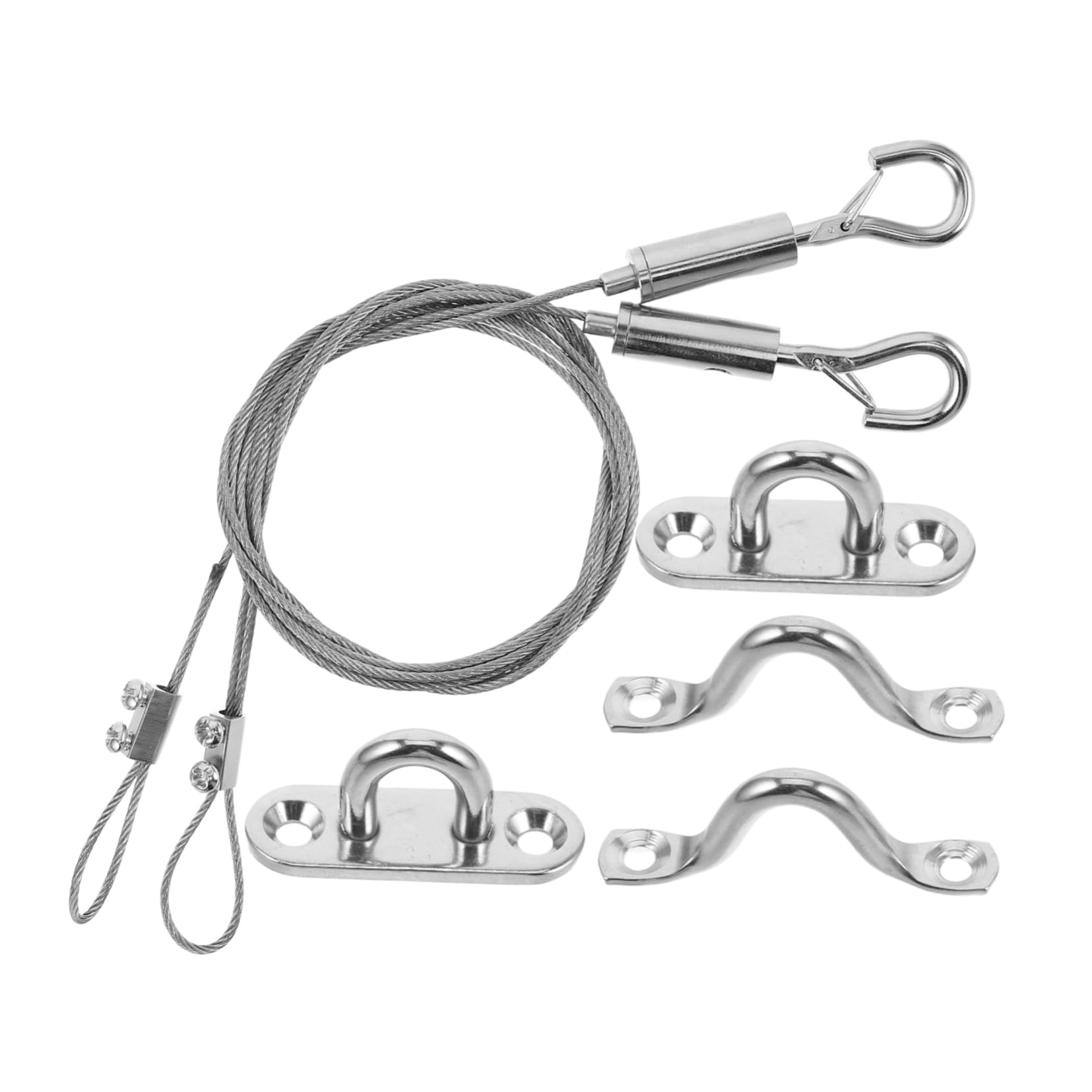 CHILDWEET 2St Zugschnur für Wohnmobiltüren Garagentor Stahlseil Einstellbares Kabel Gepäckkabel Lagerraum Kabel Enger Gürtel Nageldüsendüse Türfeder für Anhängerrampe Sicherheitskabel Silver von CHILDWEET