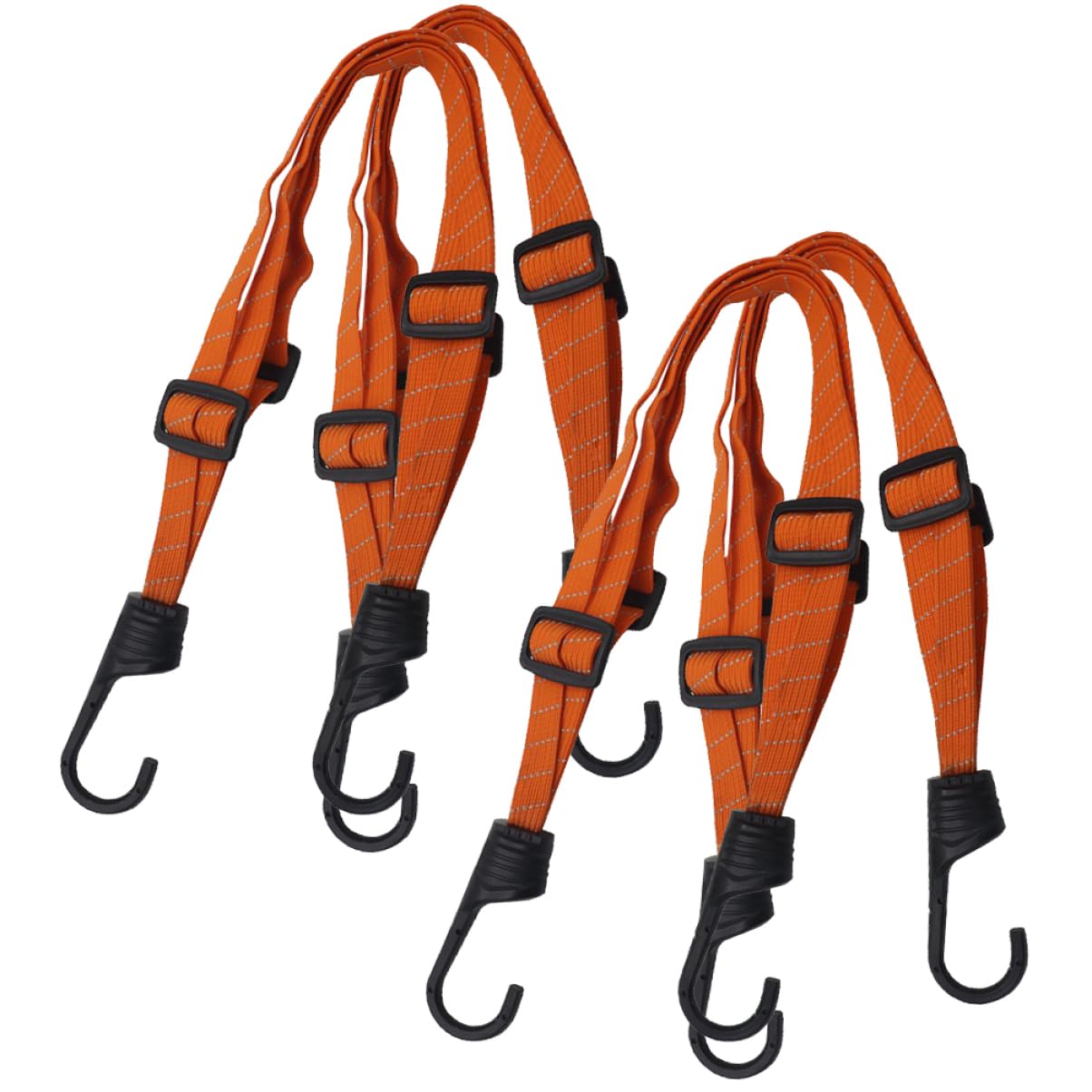 CHILDWEET 4 Stück Verstellbares Nylonseil Elastischer Bindegurt Befestigungsgurte Ratschengurte Ladung Spanngurt Bungee Kabel Klettergurt Mit Haken Outdoor-stretchschnüre Riemen Abs Orange von CHILDWEET