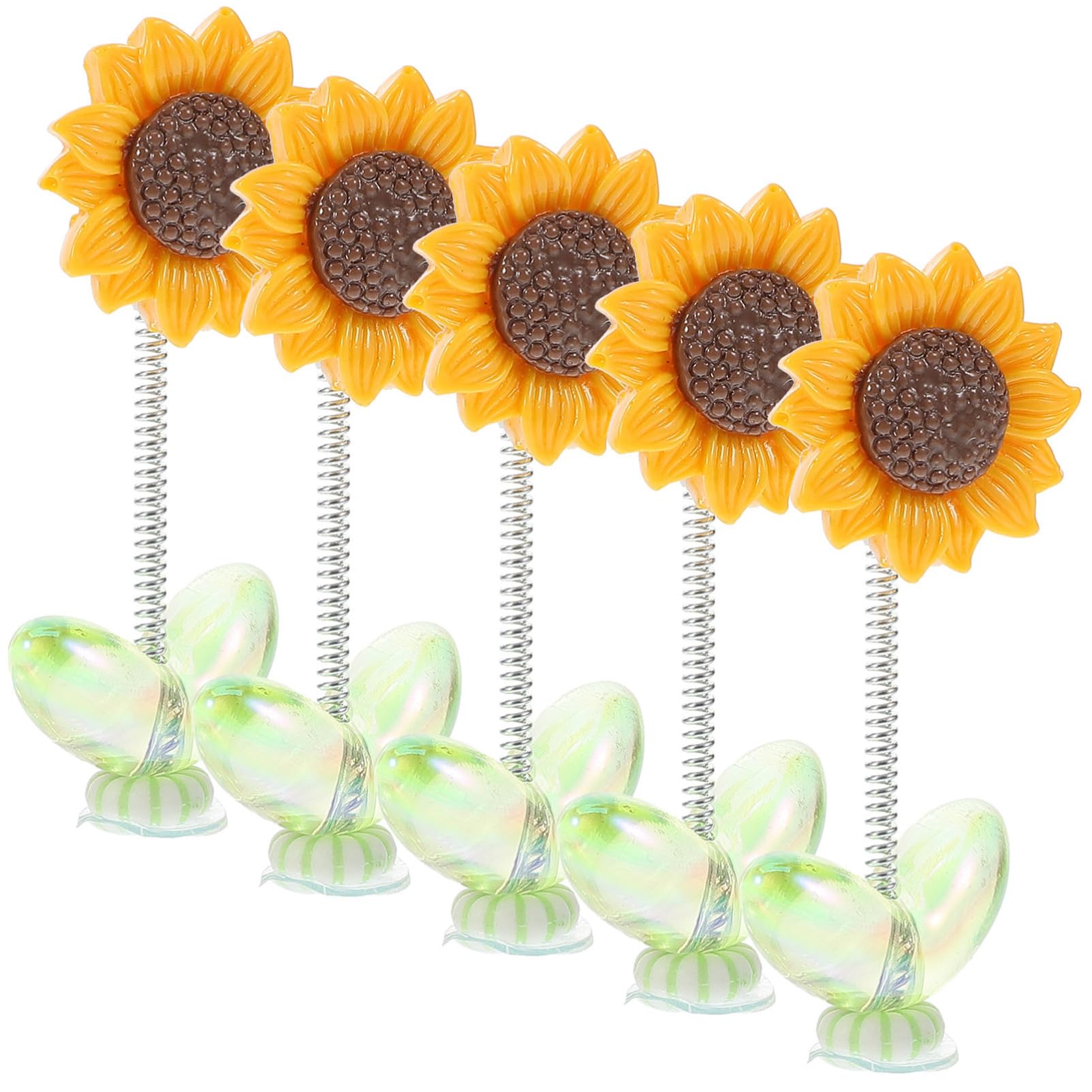 CHILDWEET 5st Auto-kopfschütteln-ornamente Dekorativ Autoschmuck Sammelfigur Blumen-flip-flap Blumen-autozubehör Sonnenblumen-aufkleber Für Autos Dash-blumenfigur Auto- Harz von CHILDWEET