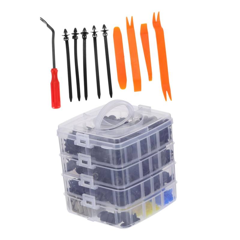 CHILDWEET 650PCS Rivet Clips Set Für Fahrzeuge Robuste Stoßfänger Befestigungen Auto Zubehör Mit 5 Werkzeugen 5 Kabelbindern Und 20 Schwamm Pads Ideal Für Türverkleidungen von CHILDWEET