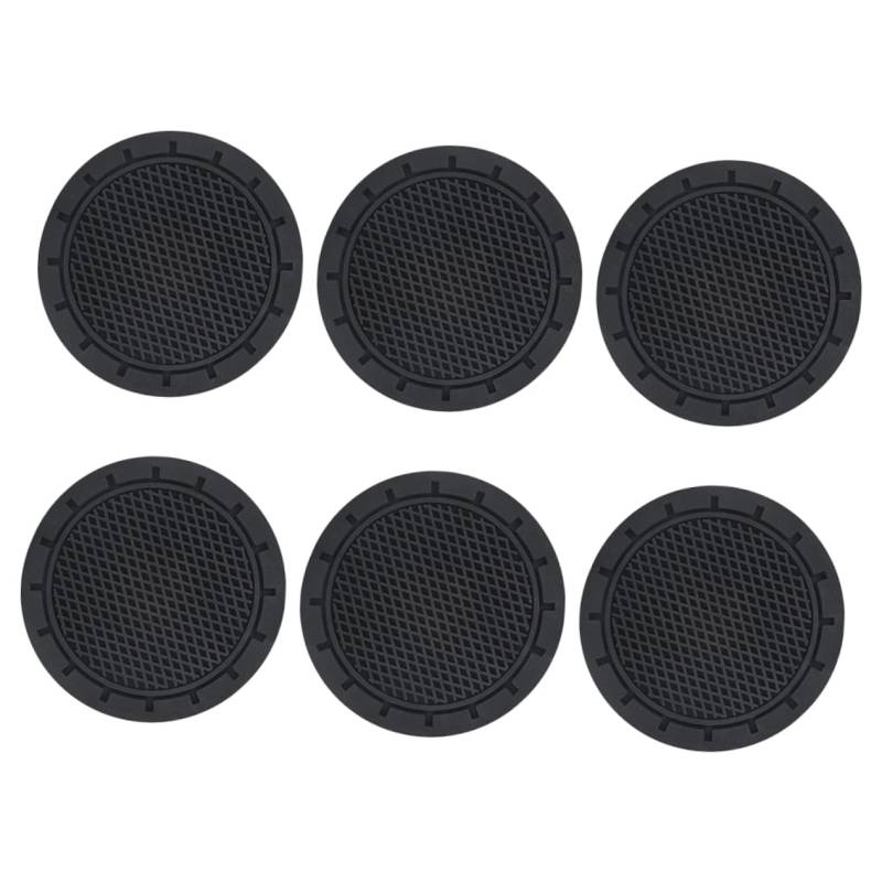 CHILDWEET 6St Rutschfester Untersetzer mit Wärmedämmung einstellbar Liner Untersetzer für Kaffeetassen Sitz offic untersetzer schallplatten runde Bechermatte zartes Tassenpolster PVC Black von CHILDWEET