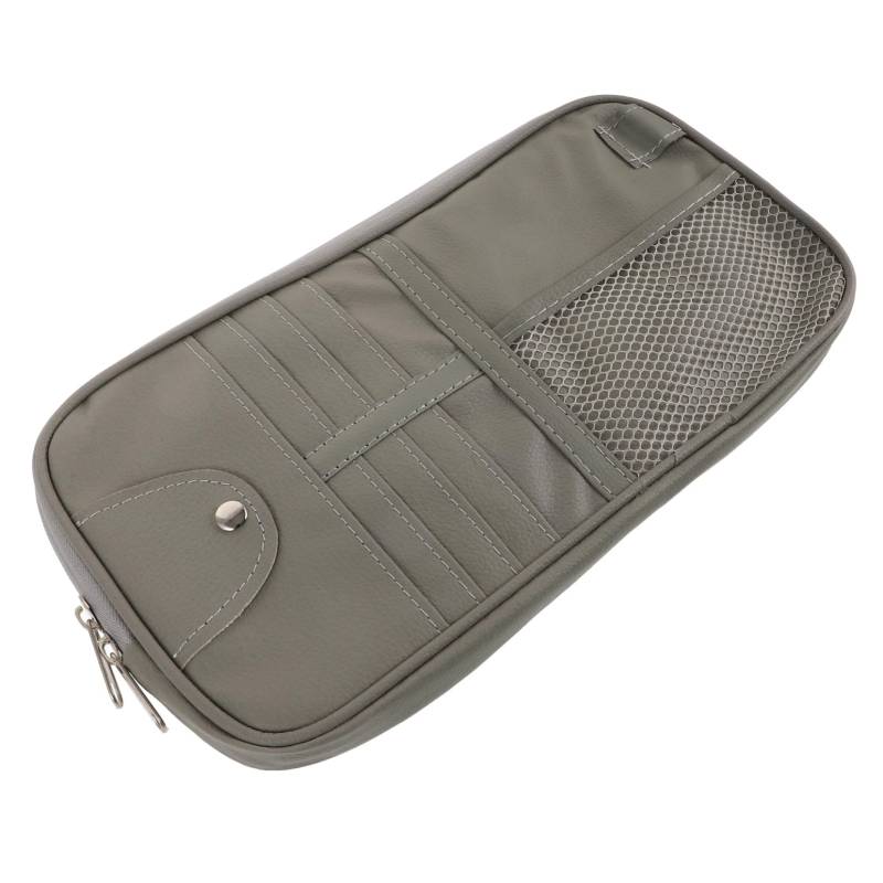 CHILDWEET Auto Aufbewahrungstasche Auto- Sonnenbrillenetui Sitz Autozubehör Autonetz Schlüssel Sonnenbrillen-Organizer Auto Trunk Organizer Sonnenschutz Für Autofenster Pu-Leder Grey von CHILDWEET