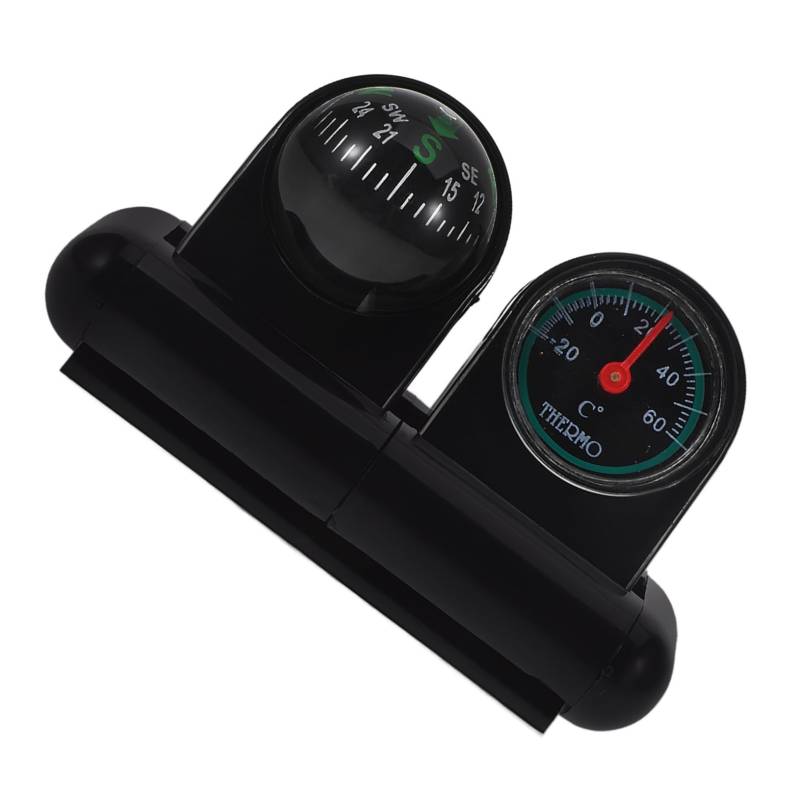 CHILDWEET Auto kompass Navigationskompass Fahrzeug-Kompasskugel Kompass fürs Auto Armaturenbrett-Kompass Barometer Kfz Kompass Fahrzeug Thermometer Kompass Autokompass Plastik Black von CHILDWEET