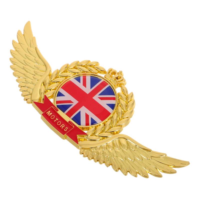 CHILDWEET Fliegende Krone Auto Abzeichen Aufkleber Weizenohr Auto Aufkleber Emblem Der Britischen Flagge Karosserie Abzeichen LKW Flaggen Aufkleber Embleme Der Britischen Flagge Auto von CHILDWEET