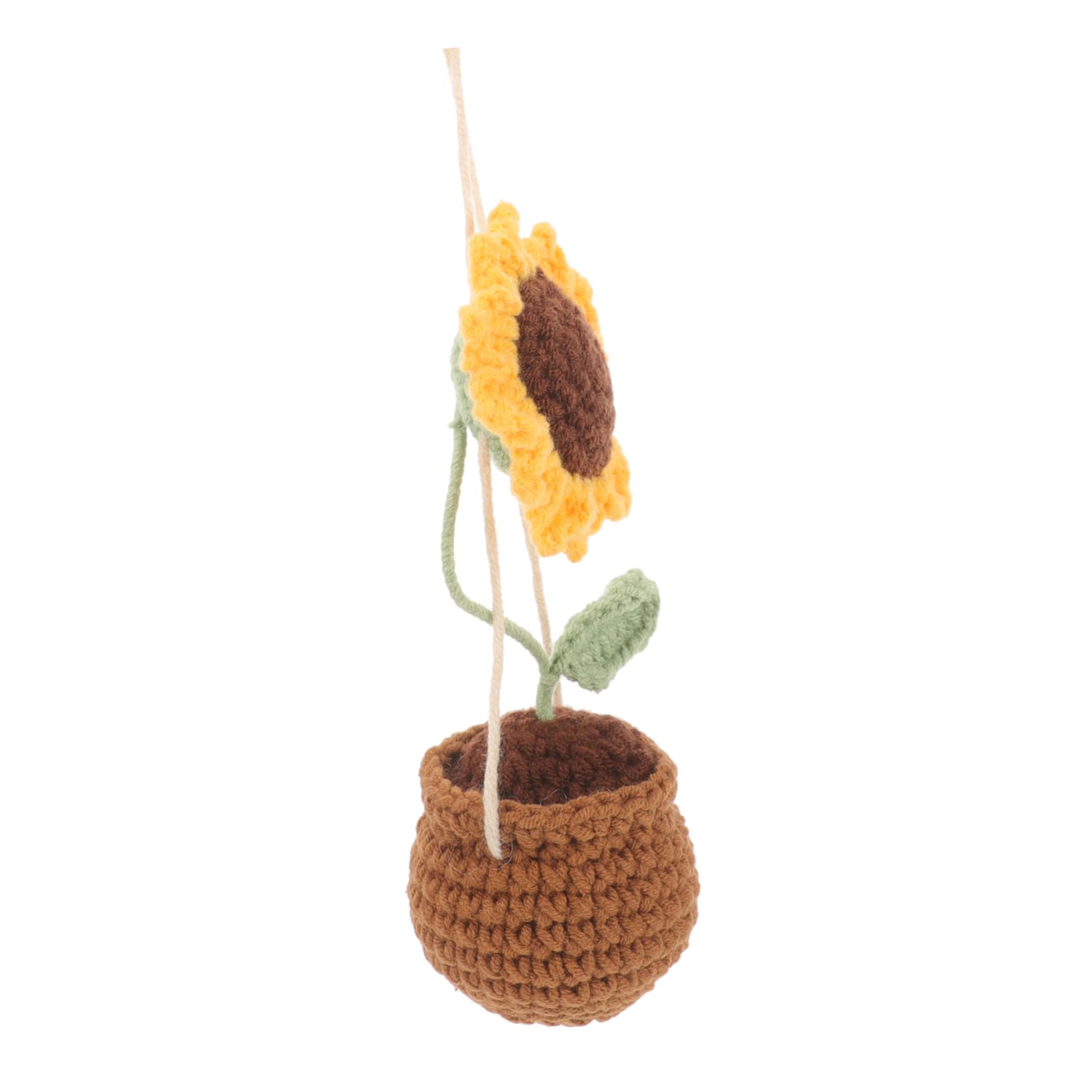 CHILDWEET Sonnenblumen Anhänger Künstliche Sonnenblumen Für Draußen Gehäkelte Sonnenblumen Künstlicher Hängekorb Solar Bouquet Gestrickte Sonnenblume Hängendes Ornament Gestricktes von CHILDWEET