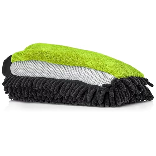 CHIMP TOOLS - Wonder Clean - 3in1 Mikrofaser Waschhandschuh mit Insektennetz und Chenille Zotteln von CHIMP TOOLS PREMIUM CAR CARE PRODUCTS