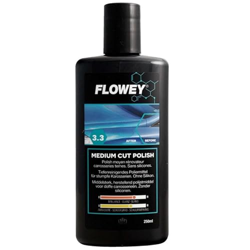 Flowey 3.3 Medium Cut Politur Feinschleifpolitur - Feinschleifpolitur Feinschleifpaste zur Kratzerbeseitigung - Medium Cut Lackpolitur 250ml von CHIMP TOOLS PREMIUM CAR CARE PRODUCTS