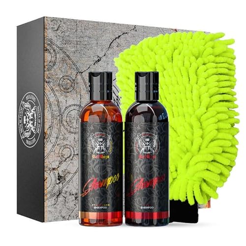 RR Customs Bad Boys Auto Shampoo Set 2x 150ml + Waschhandschuh | Auto Reinigung Set Auto Waschset ideal als Geschenk von CHIMP TOOLS PREMIUM CAR CARE PRODUCTS