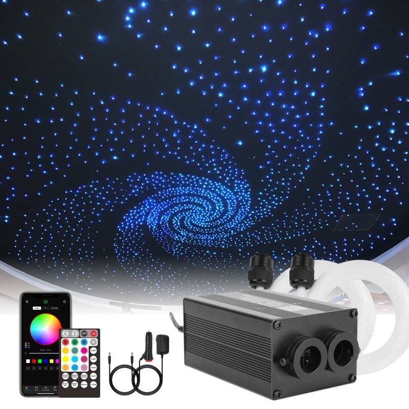 CHINLY Bluetooth 12 W RGBW Twinkle LED Fiber Optic Star Deckenleuchten Kit App/Fernbedienung 150 St¨¹ck * 0,75 mm * 3 m f¨¹r Zuhause/Auto von CHINLY