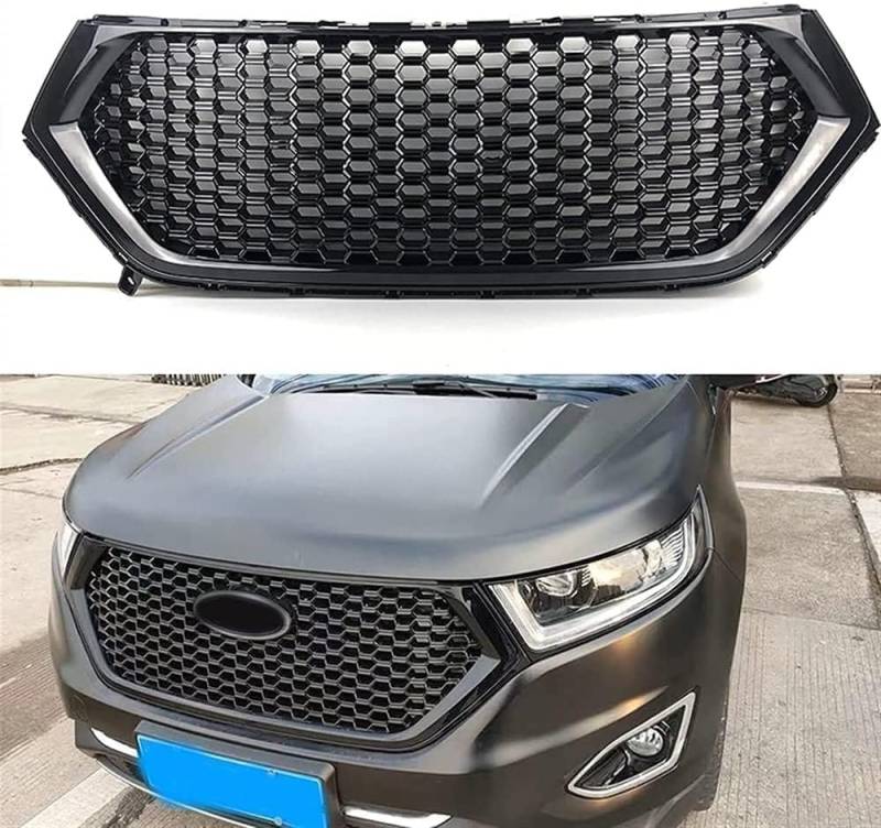 CHIPEL Auto-Mittelgitter Für Ford Edge 2015 2016 2017 2018, Kühlergrill Streifen Frontgrill Platte Mesh Stoßstange Wasserdicht Multifunktionale Gitter Waben Kühler von CHIPEL