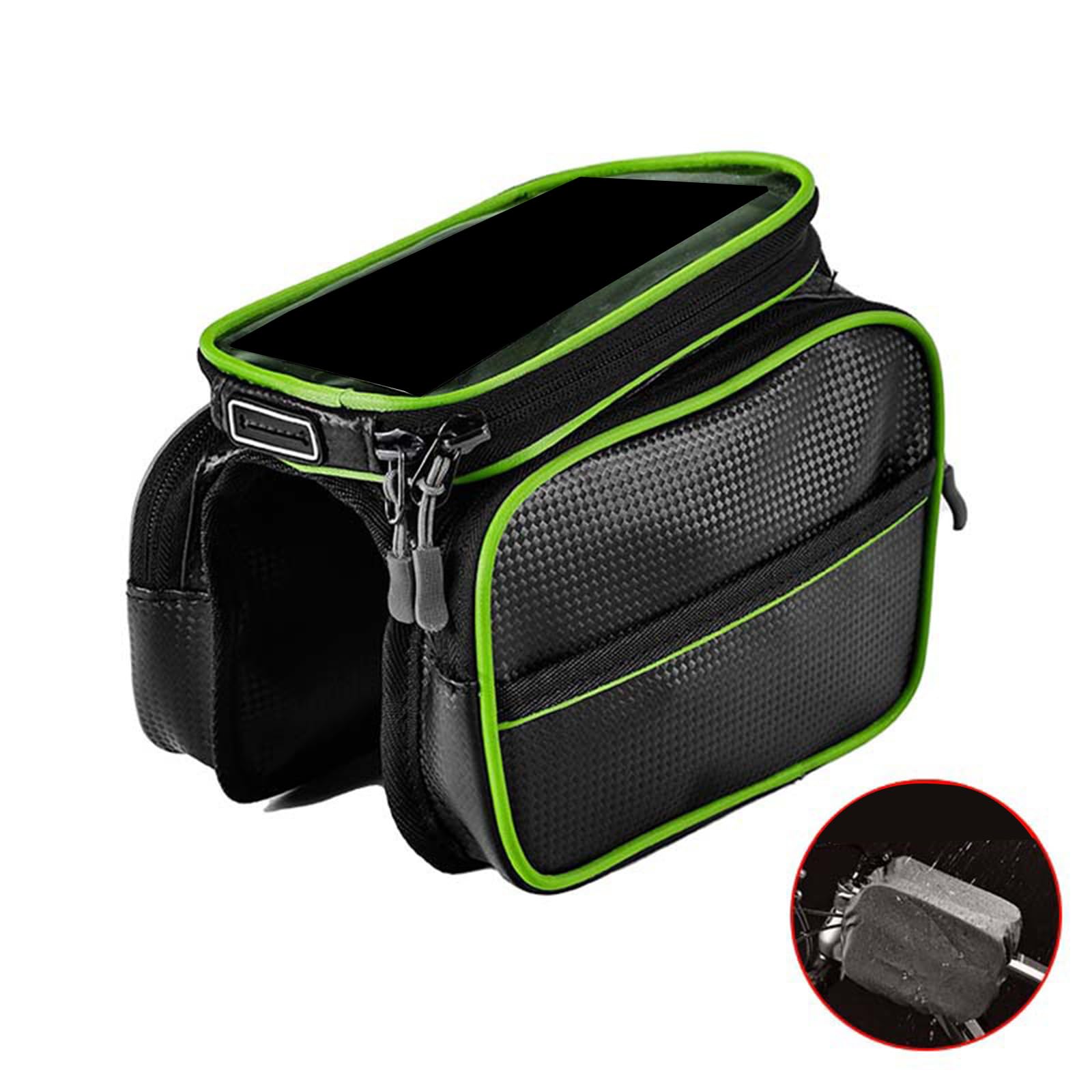 CHIZISX Handytaschenhalter, Lenkertasche mit Touchscreens, Mountainbike, Vorderrohrtaschen, Gepäckträger-Handyhalterung von CHIZISX