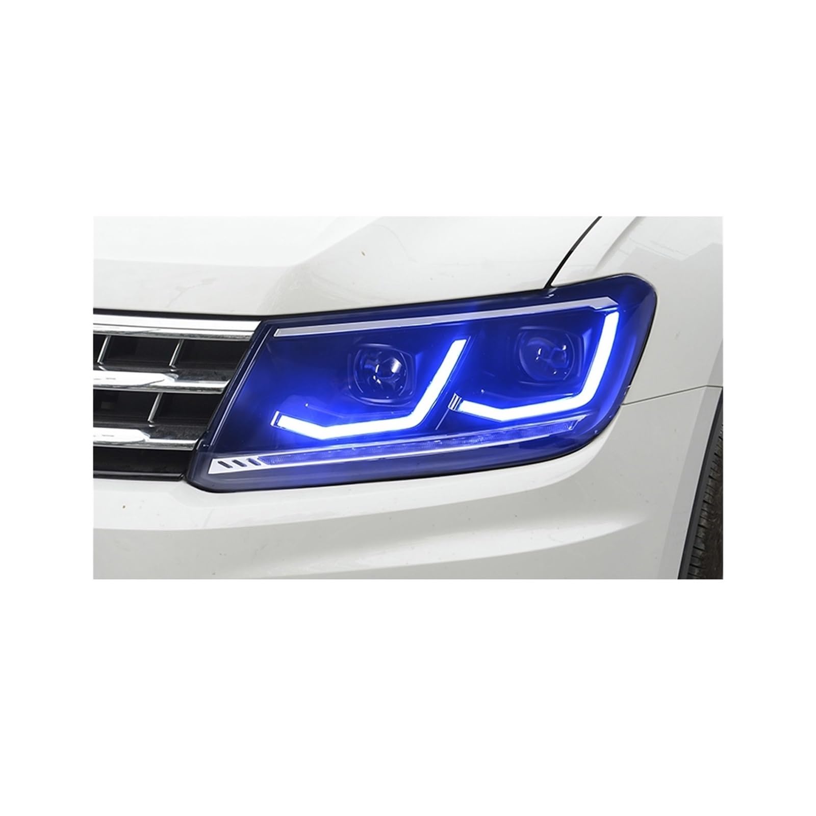 Auto Lichter Kompatibel for Tiguan Scheinwerfer 2017-2021 Kompatibel for Tiguan Kopf Lampe Drl Projektor Objektiv Automotive(Go) von CHJNUUNL